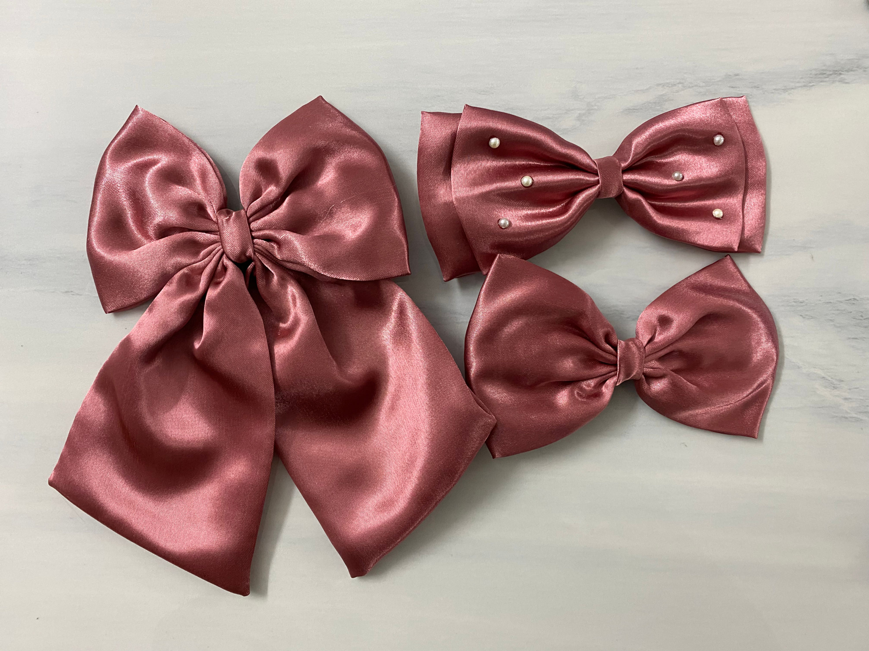 Rose Gold Satin Combo Bows