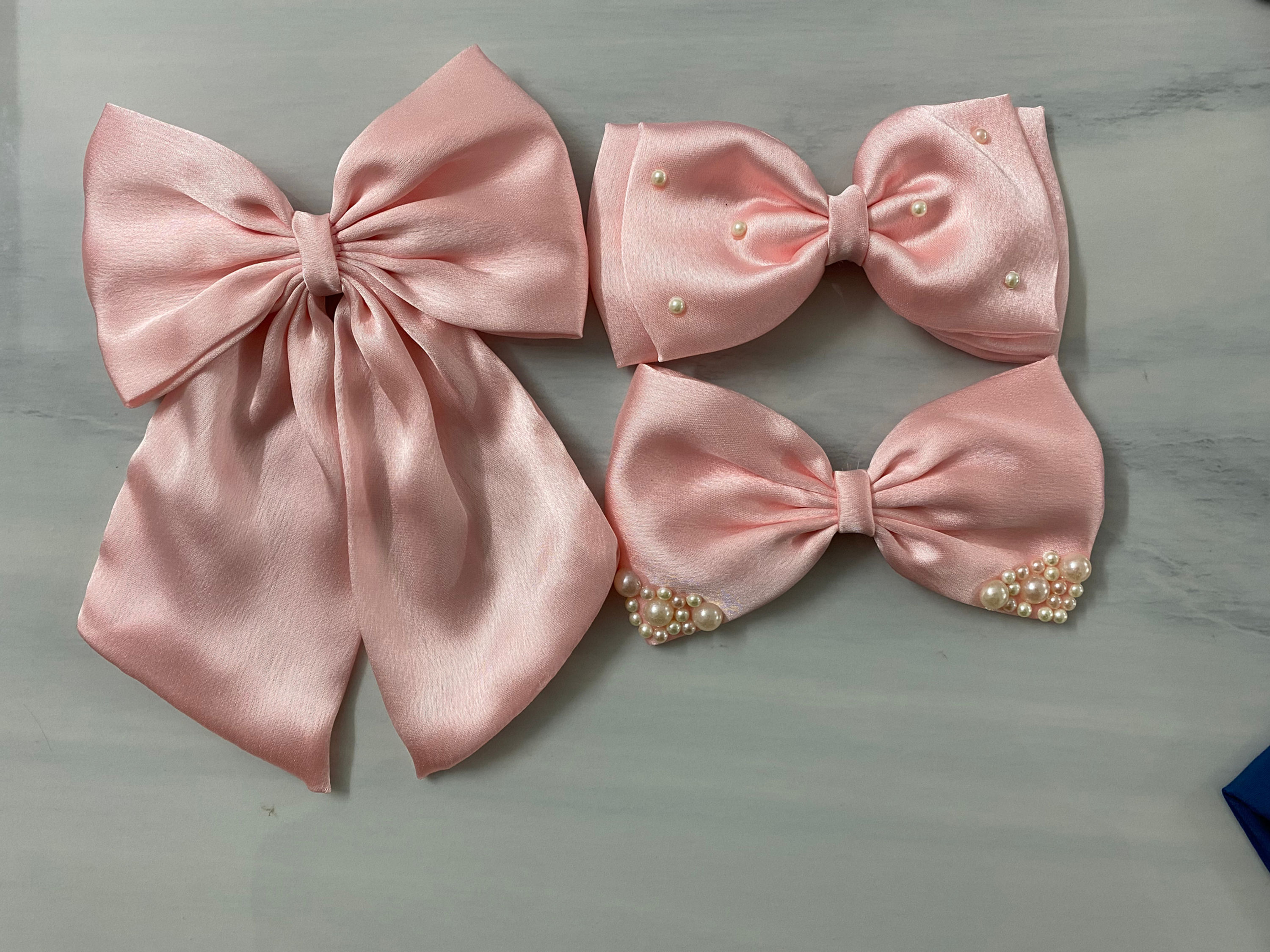 Baby Pink Satin Combo Bows