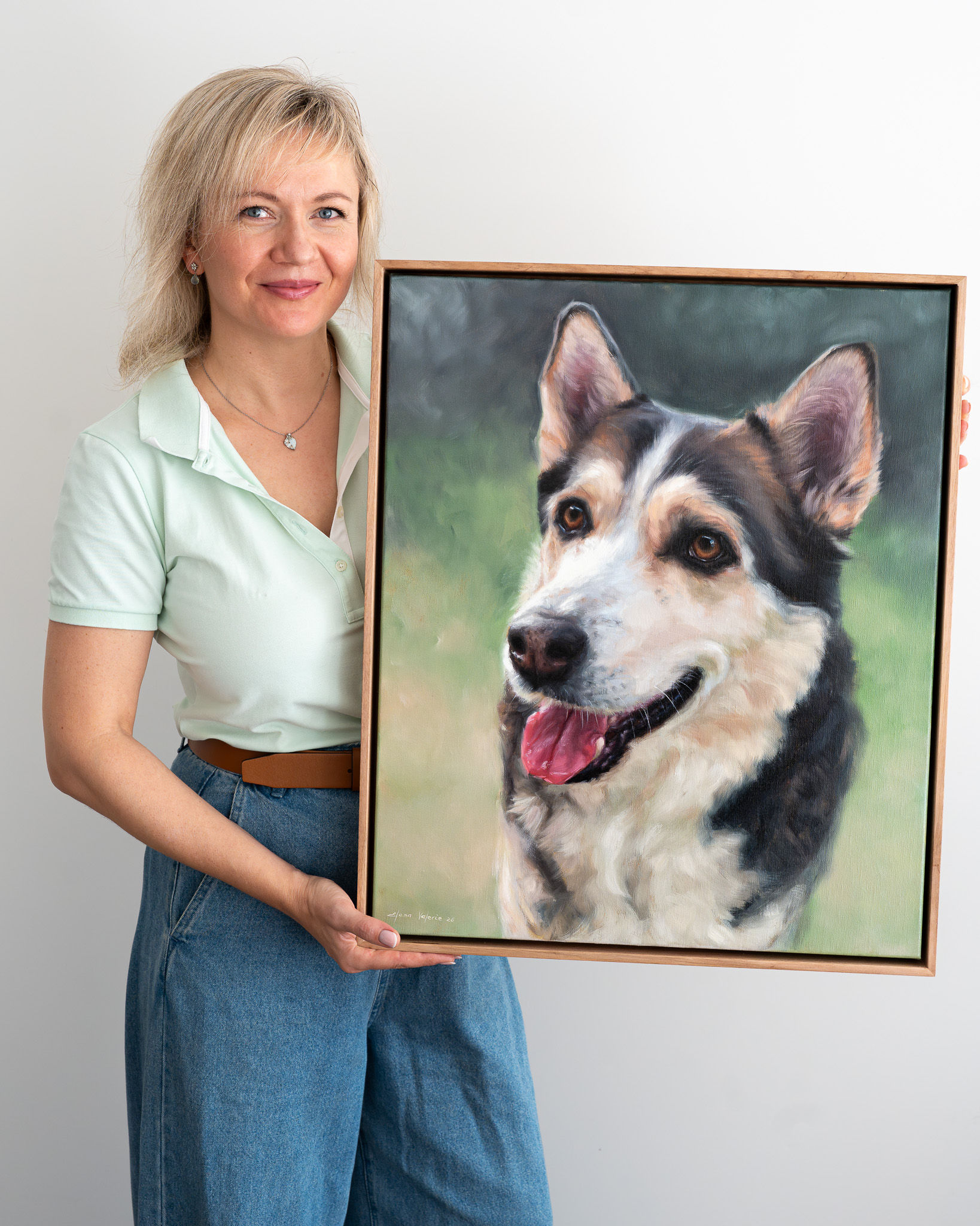 Dexter – Husky Cross Cattle Dog Custom Memorial Oil Portrait