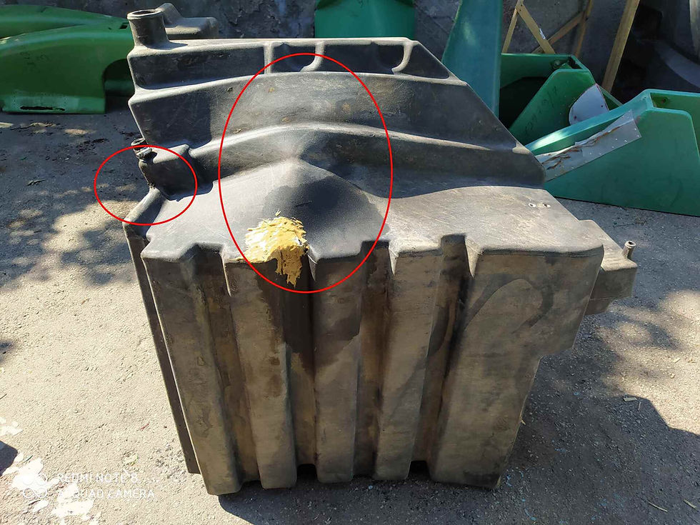 Ремонт пластиковго паливного бака на тракторі Case 340