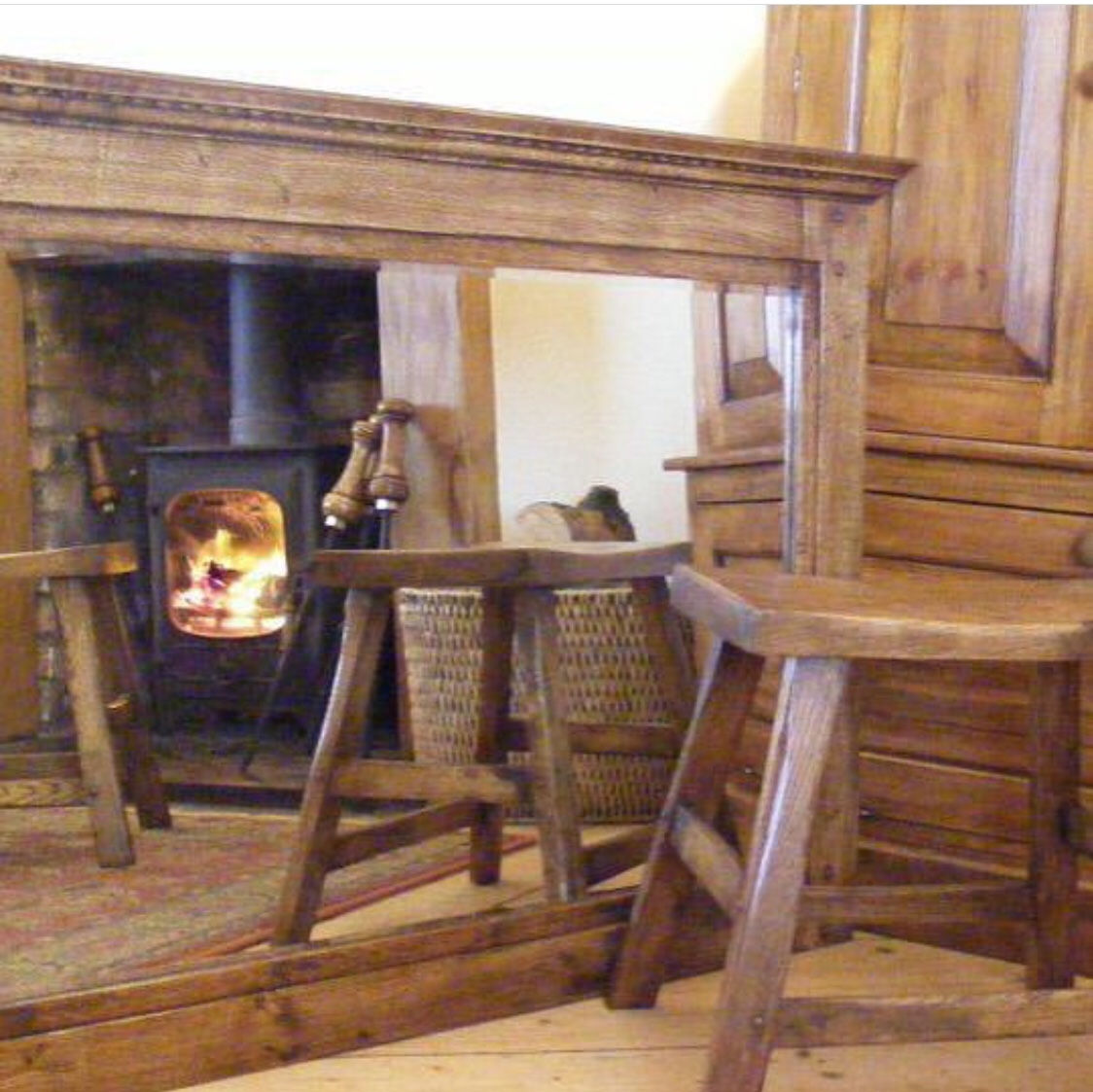 FIREPLACE OAK MIRROR