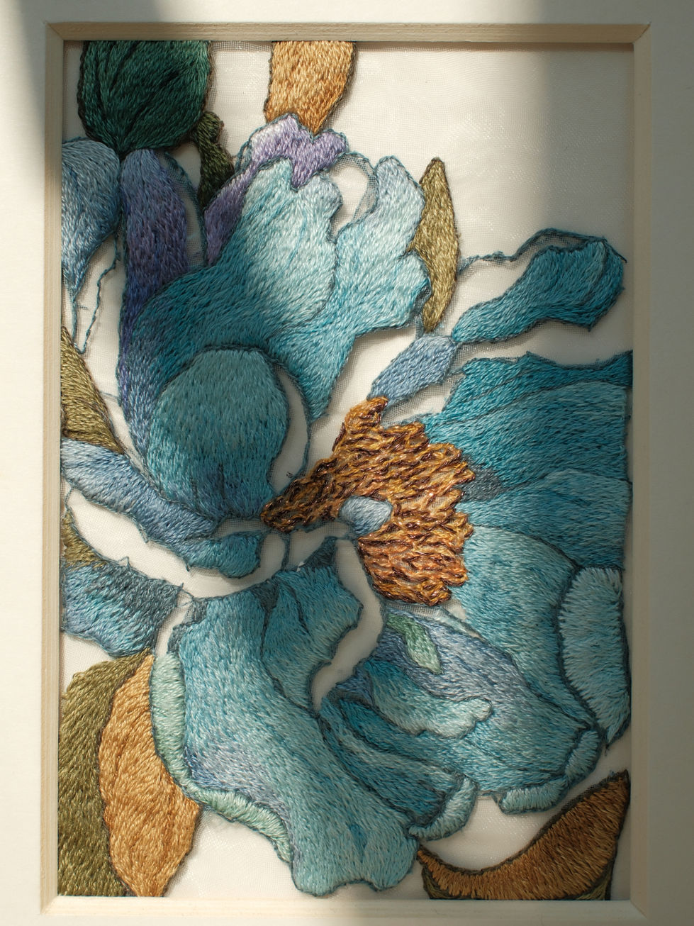 Close-up of hand embroidery from the Su Embroidery Series