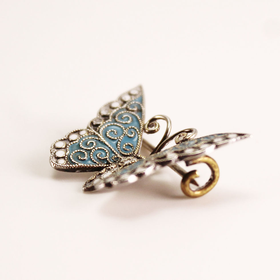 antique silver enamel david andersen norway norwegian rare early blue butterfly brooch 19th c scandinavian gustav gaudernack