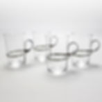 rare iittala thea 2082 hot drink tea coffee glasses handle metal holder vivianna torun bulow hube finnish swedish design mcm
