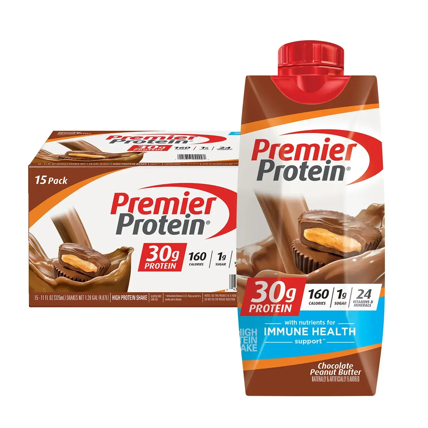 Premier Protein 30g High Protein Shake, Chocolate Peanut Butter(11 fl. oz., 15)