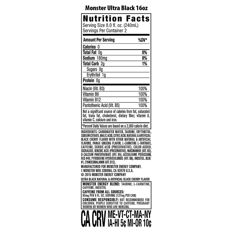 Thumbnail: Monster Ultra Black (16 oz., 24 pk.)