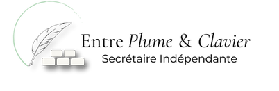 logo de la société entre plume et clavier qui représente l'activité de l'entreprise en tant que secrétaire indépendante