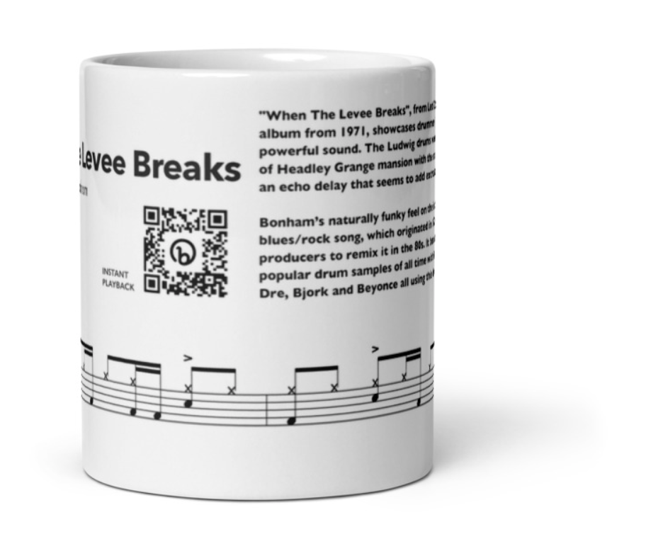 Thumbnail: When The Levee Breaks - Famous Drum Samples #3 - high quality ceramic Mug 11oz