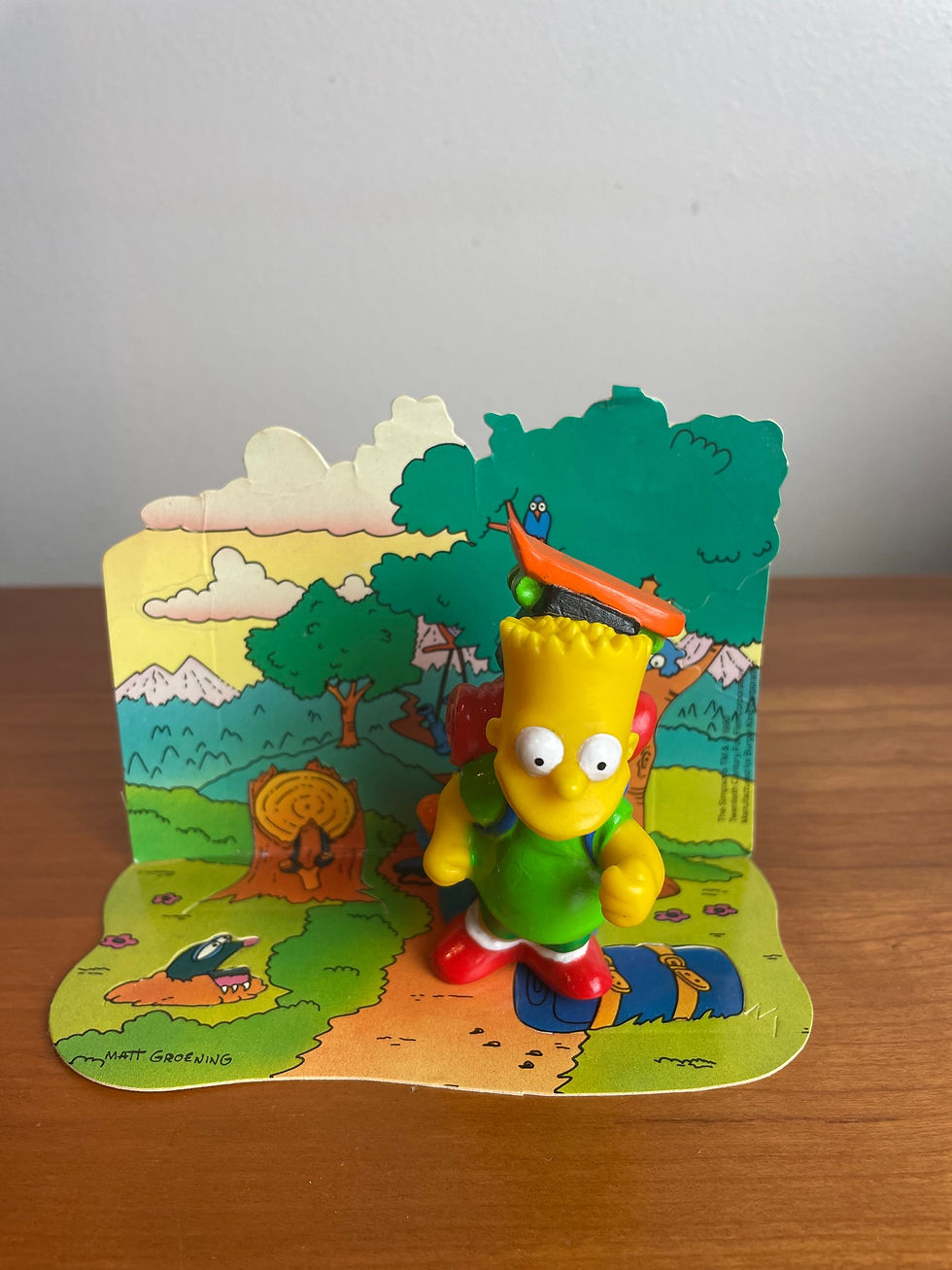 Thumbnail: BART SIMPSON CAMPER HIKER FIGURE & DIORAMA 1990 BURGER KING MINT NOS LOOSE