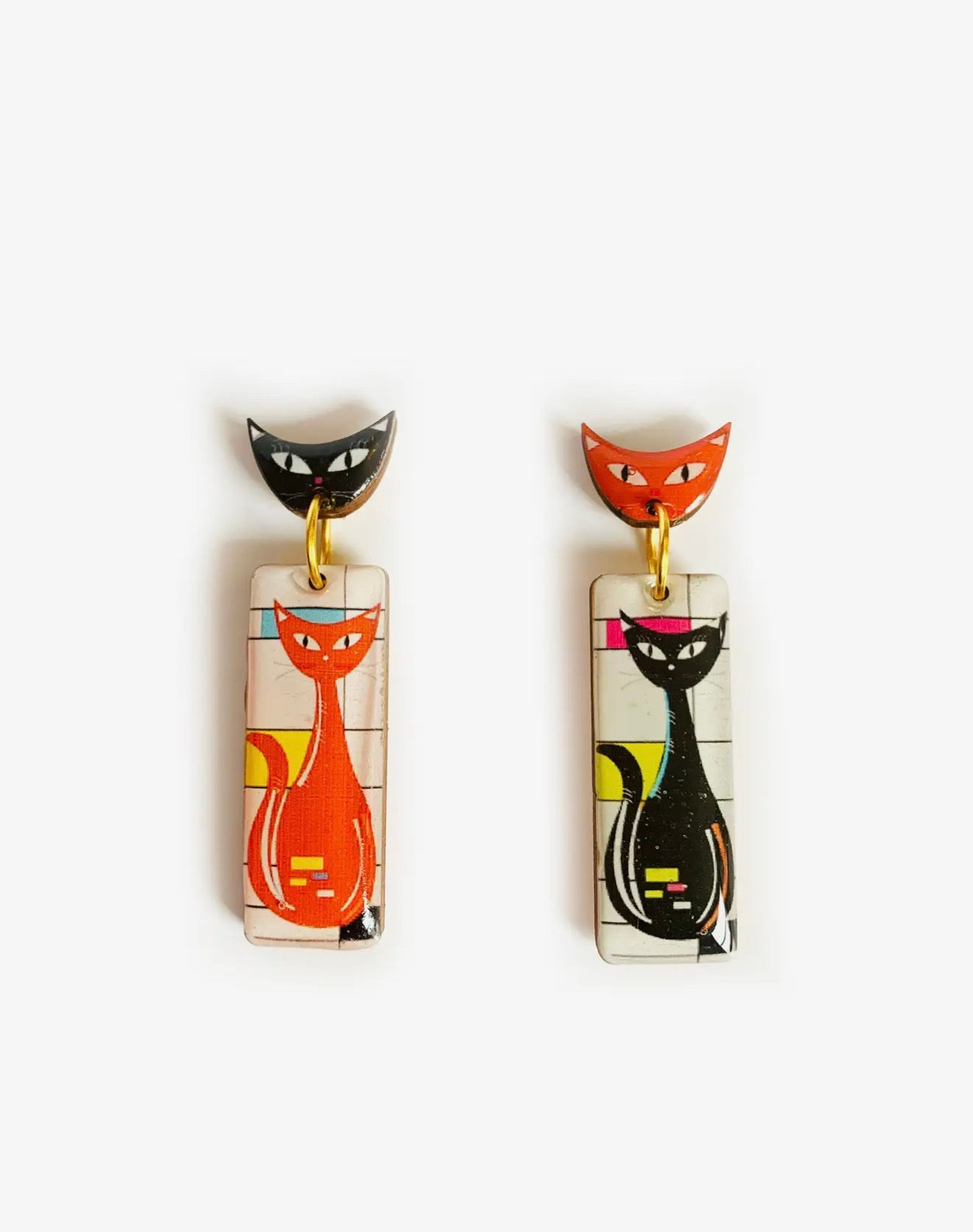 Atomic Cat Statement Earrings