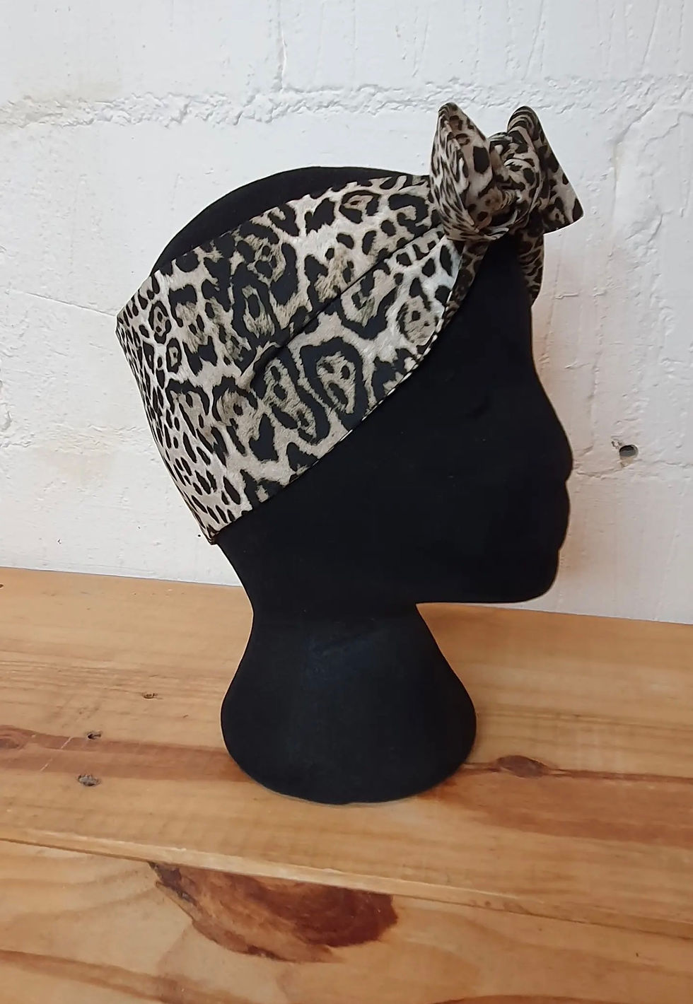 Thumbnail: Snow Leopard Animal Print Head Scarf Hair Wrap