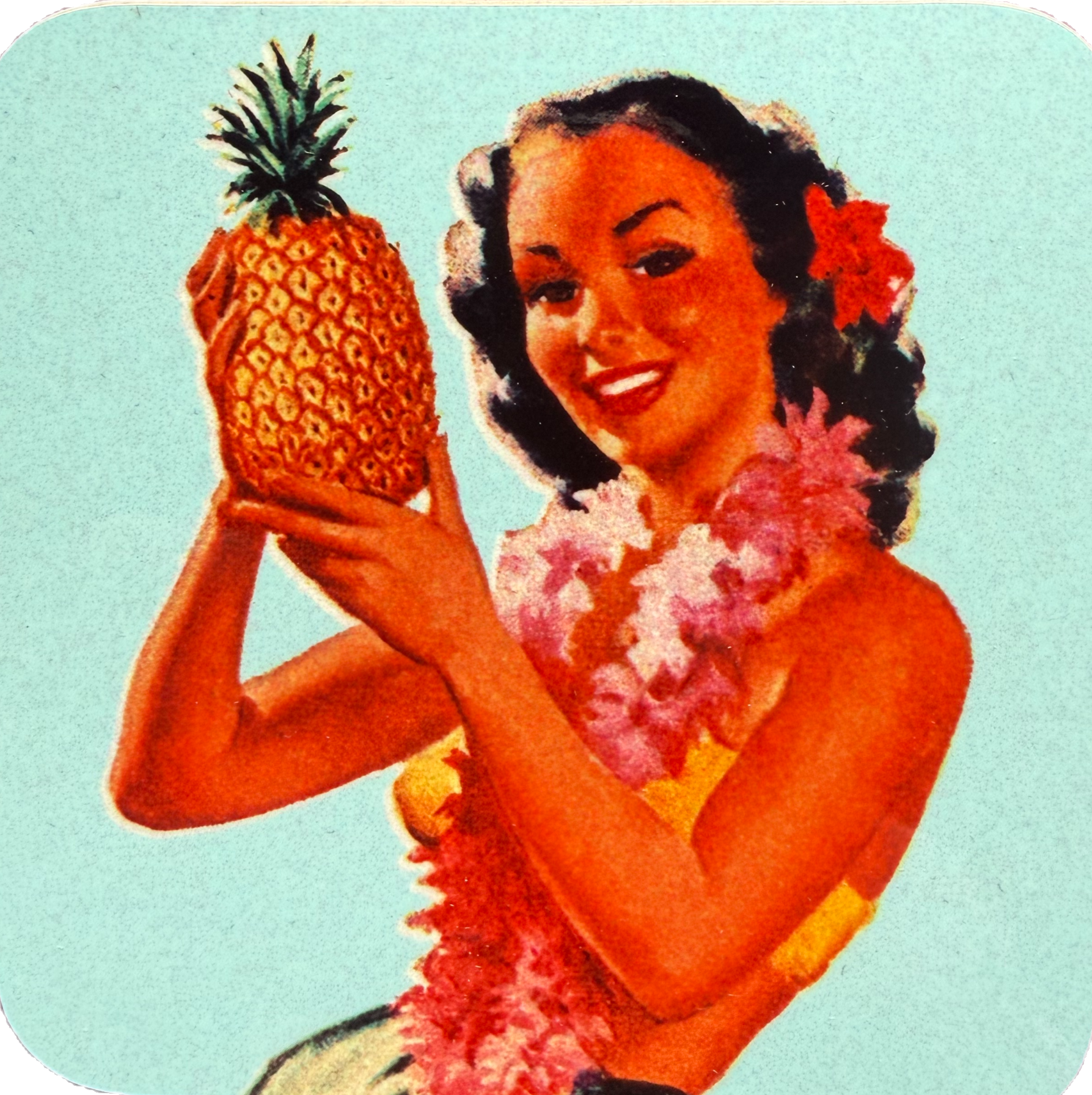 Tiki Hula Pin Up Coaster