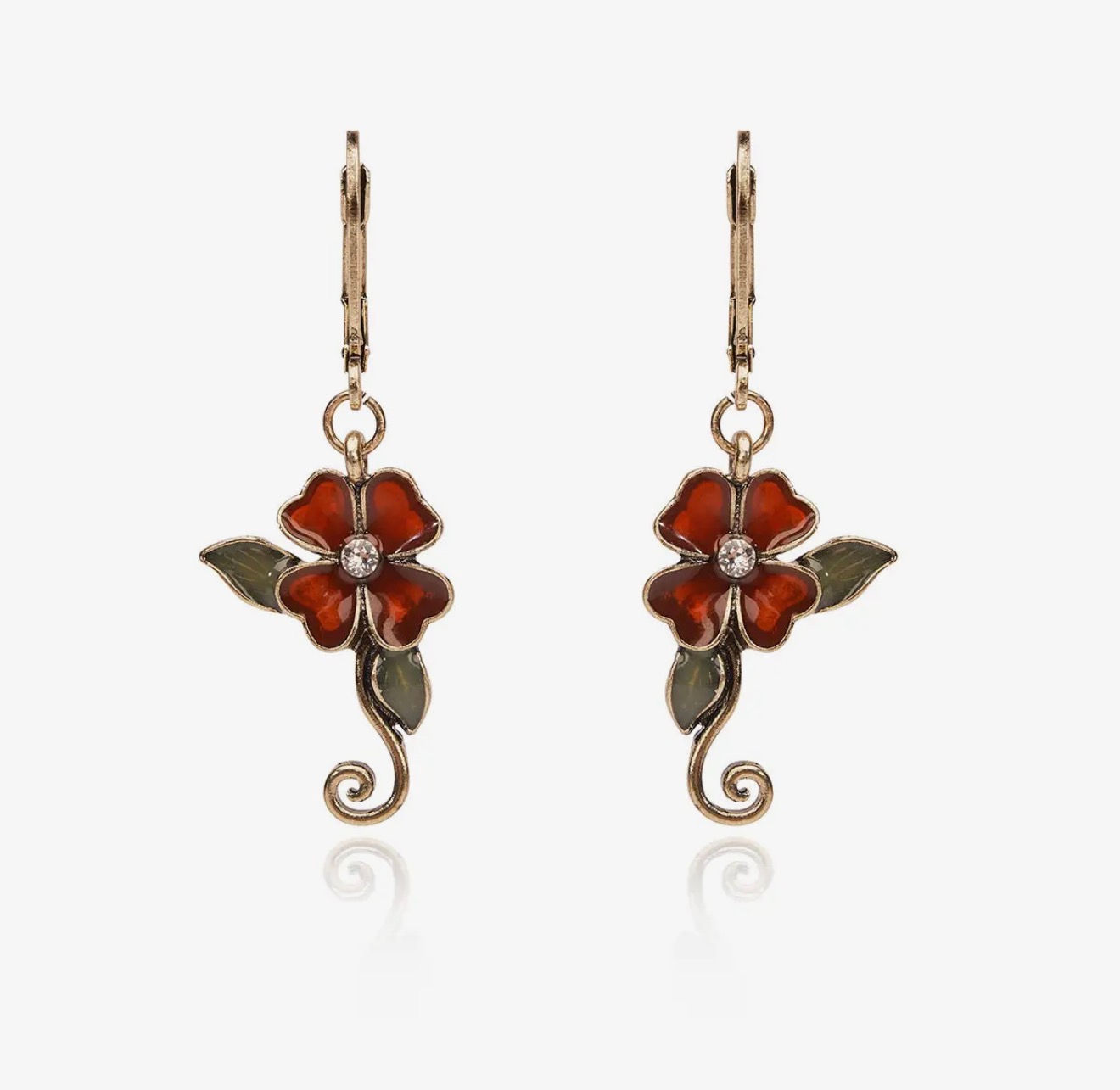 Art Noveau Floral Drop Earrings