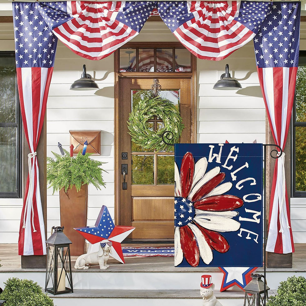Thumbnail: Patriotic 4th of July Garden Flag 12x18 Inch Double Sided Outside, Memorial Day