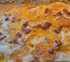 Scalloped potatoes and ham