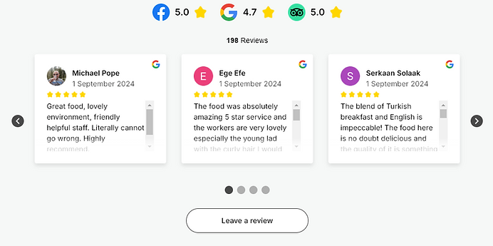 Reviews widget example