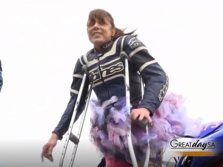 KENS5: SAAF AK Amputee Back on Her Motorcycle