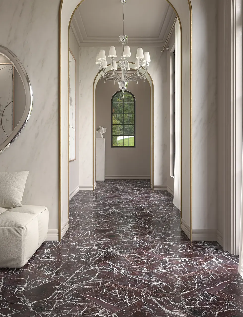 Formed from crushed stone, the concrete walls and counters echo the grounding embrace of the earth—offering the same calming strength and natural resonance as raw stone itself.