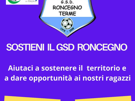 Dona il 5 per mille a sostegno del GSD Roncegno