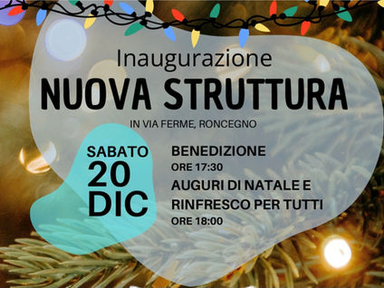 Sabato 20 dicembre, inaugurazione della nuova struttura sportiva