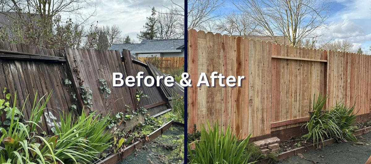 Before & After New Fence Installation