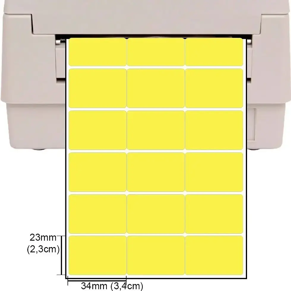 Miniatura: Etiqueta Adesiva Couché 34x23x3 Amarelo