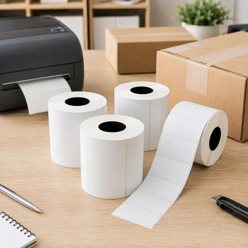 Kit 4 Rolos Etiqueta Adesiva Térmico Direto 50x30mm 1 Coluna