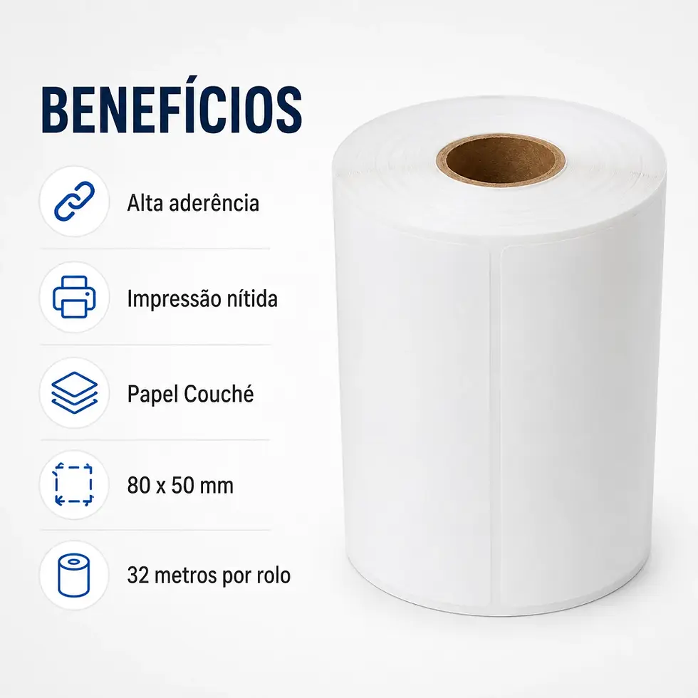 Miniatura: Etiqueta Adesiva Couché 80x50mm 32m