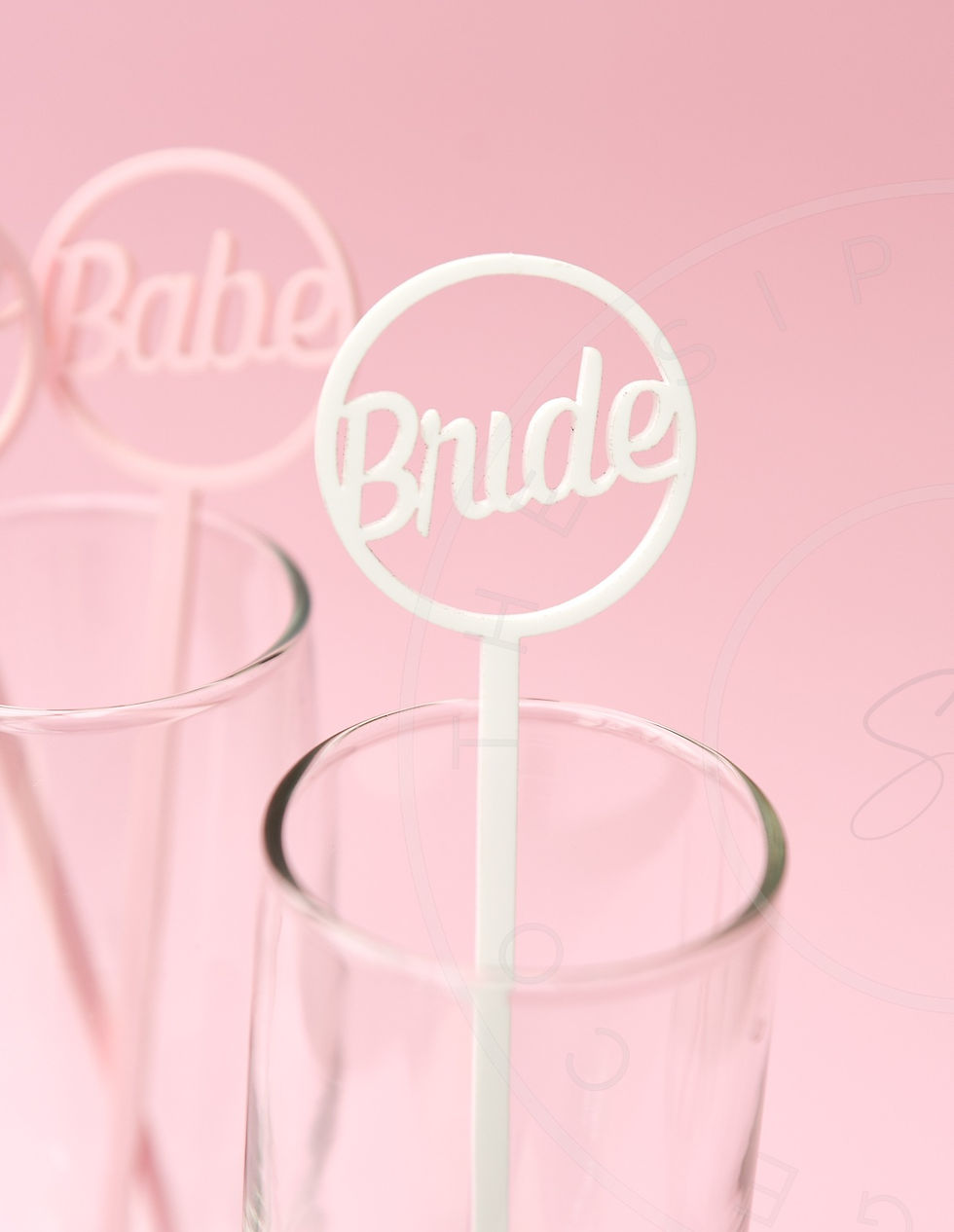 Round Bride & Babe Drink Stirrer Set-Bach Party