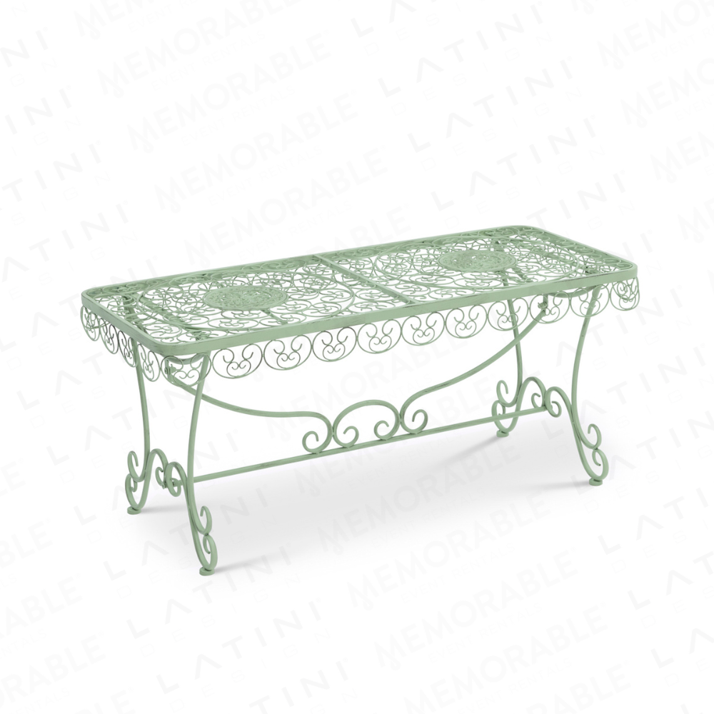 Tavolo lounge White Rose in ferro battuto Verde Salvia