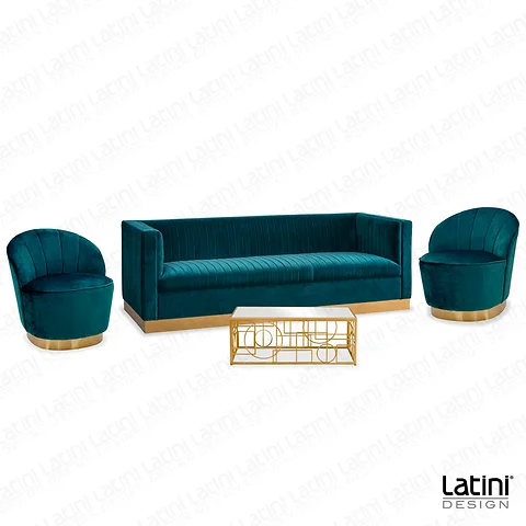 salotto chicago verde petrolio latini