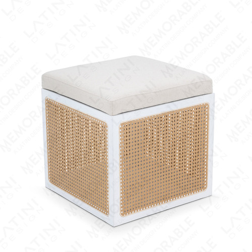 Pouf Palmdale Quadrato Bianco | Latini Design