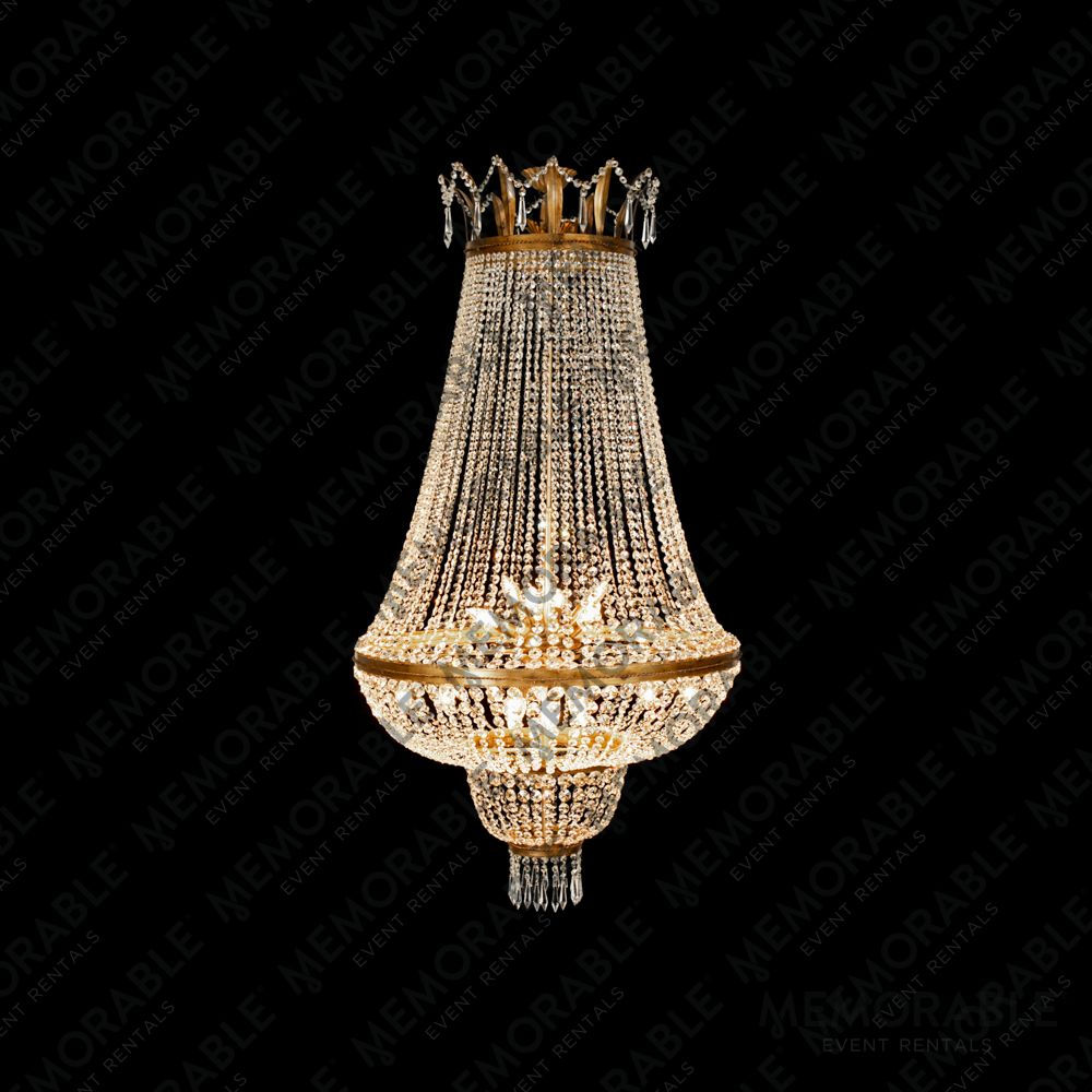 Empire Chandelier Leaves Gold Medium