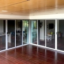 Prowler Proof ForceField corner stacking sliding door security screens installed by Get Real Secure. We service Brisbane's inner suburbs and all surrounding areas.