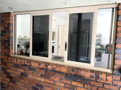 Prowler Proof ForceField sliding security screens installed by Get Real Secure as a servery on the kitchen window of this home. Get Real Secure services Brisbane's inner suburbs, including Stafford, Chermside, Geebung, Albion, Hawthorne, Herston, Paddington, Kelvin Grove and all surrounding areas.