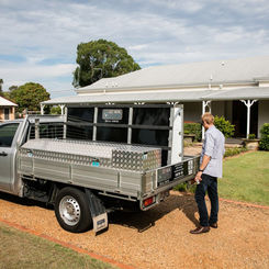Adam from Get Real Secure installing Prowler Proof ForceField stainless steel security screens on the windows and doors of this home in Rochedale. Get Real Secure is an authorised Prowler Proof dealer servicing Brisbane's inner suburbs and all surrounding areas.