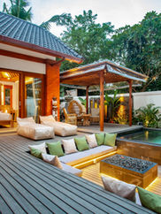 Boho Bellissimo Villa garden and pool setting at Nyuh Kuning, Ubud, Bali