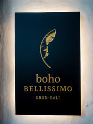 Boho Bellissimo sign on wall at entrance to Villa