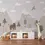 Miniatura: ilustración con montañas, lago y animales del bosque