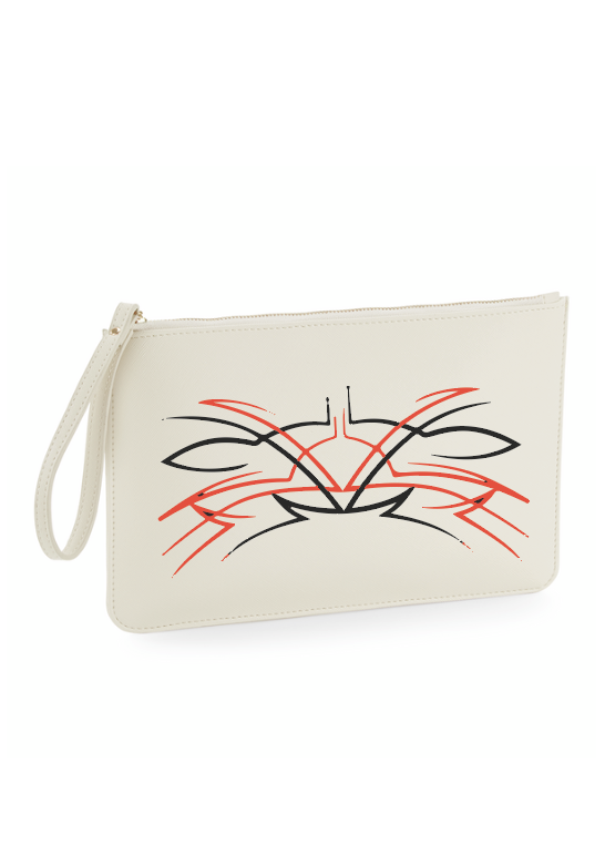 Pinstripe Clutch, creme