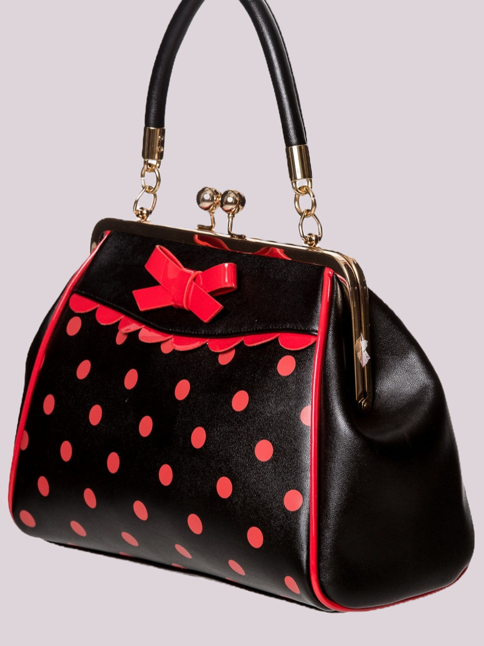 BANNED Little Polka Bag, black/red