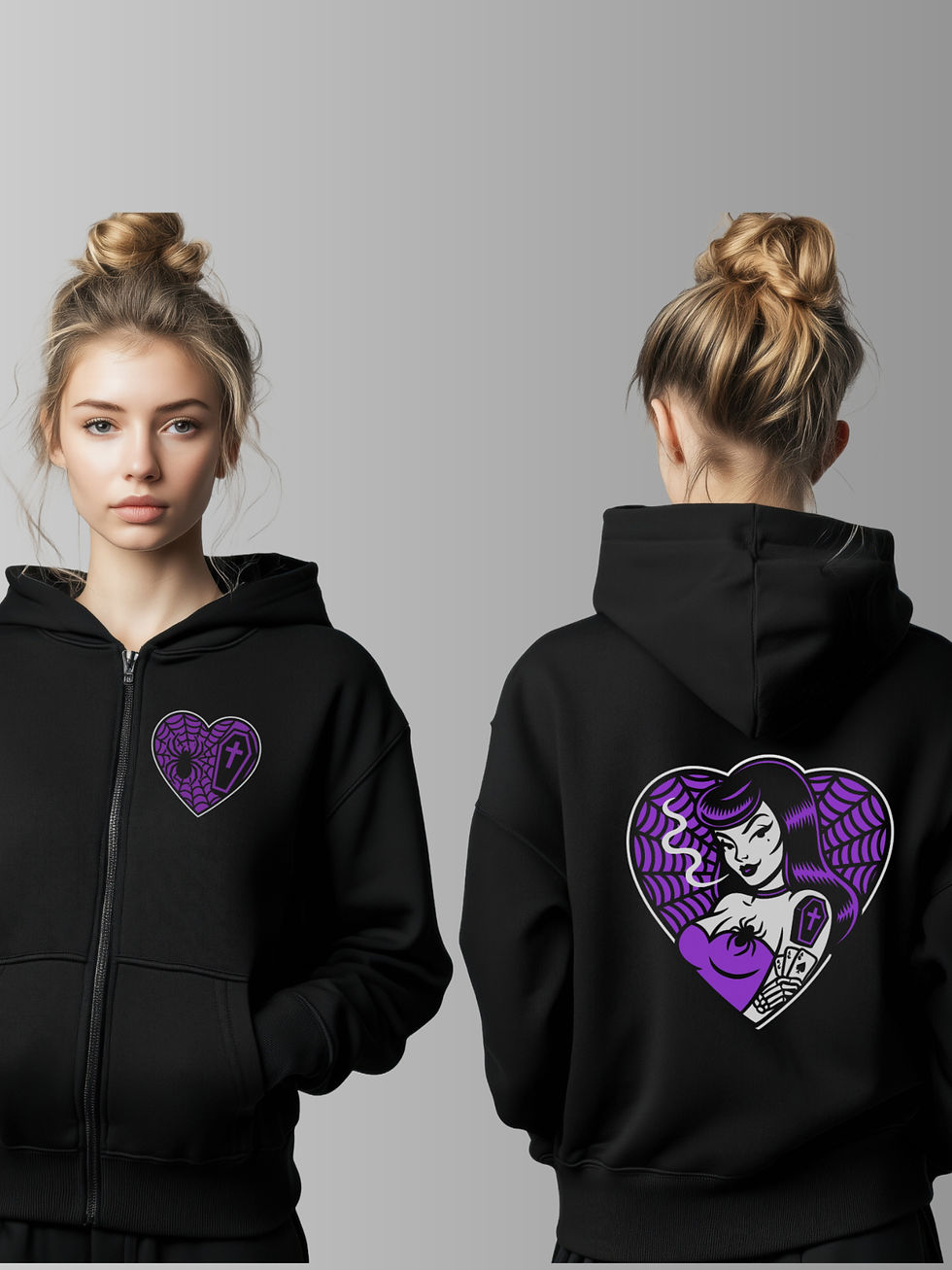 Demon Girl, Girl Zip Hoody black