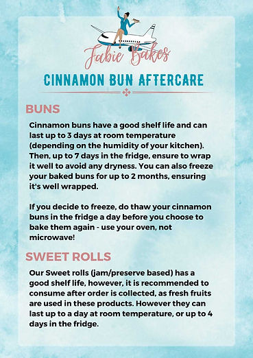 Cinnamon Bun Aftercare