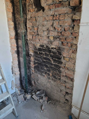 Brickwork during internal chimney breast removal