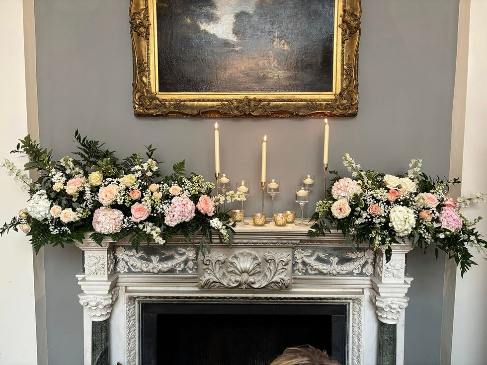 Floral decor for mantlepiece
