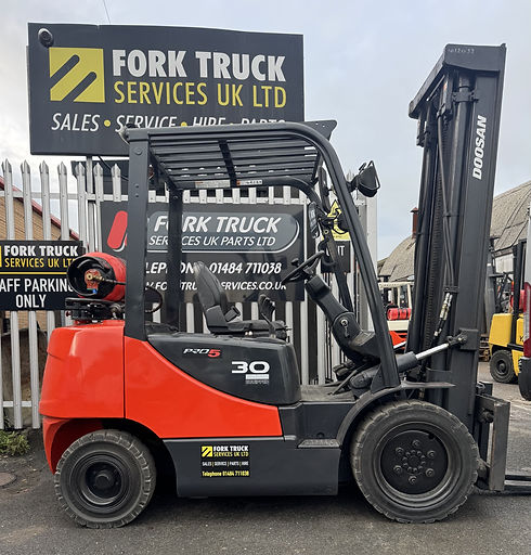 Red Pro 5 Forktruck situated in the business' Yard