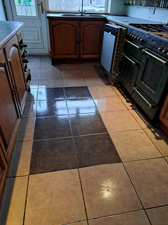 Mopped kitchen floors during deep clean