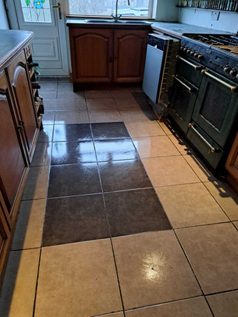 Mopped kitchen floors during deep clean