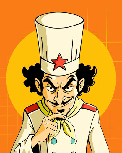 Cartoon illustration chef by Pink Coyote Design