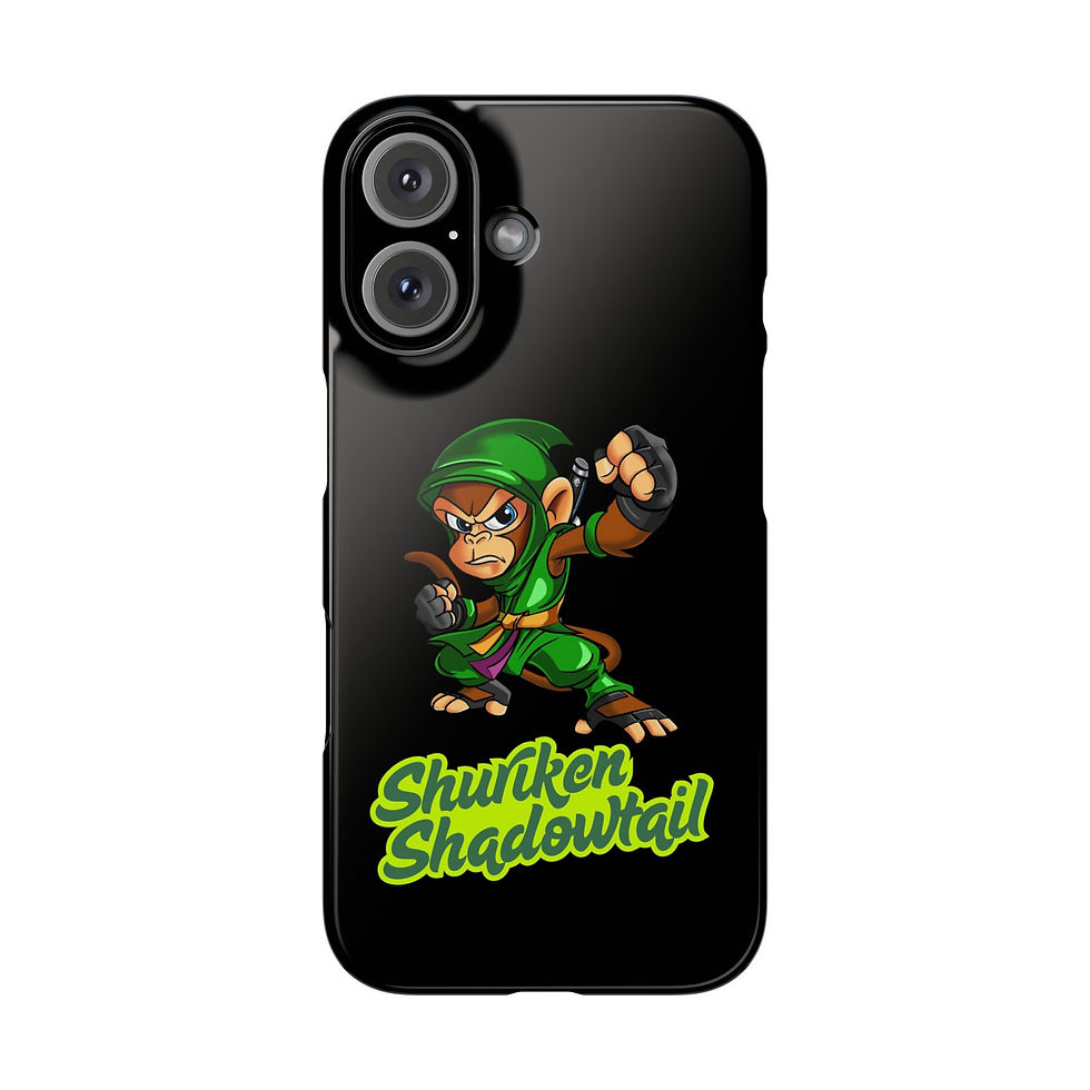 iPhone 16 Snap Cases with Ninja Monkey Design
